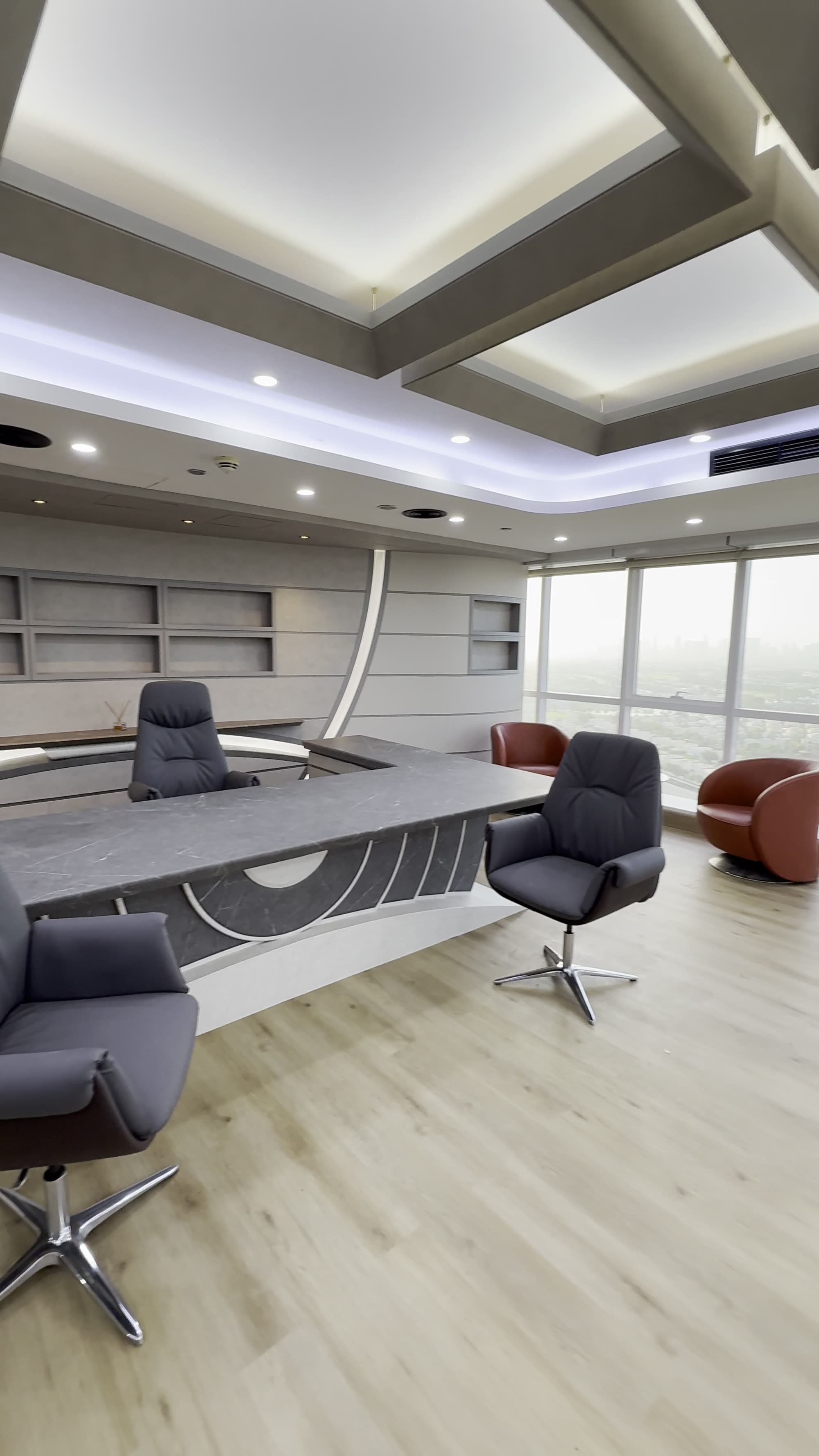 Executive office fit-out, custom desk and joinery