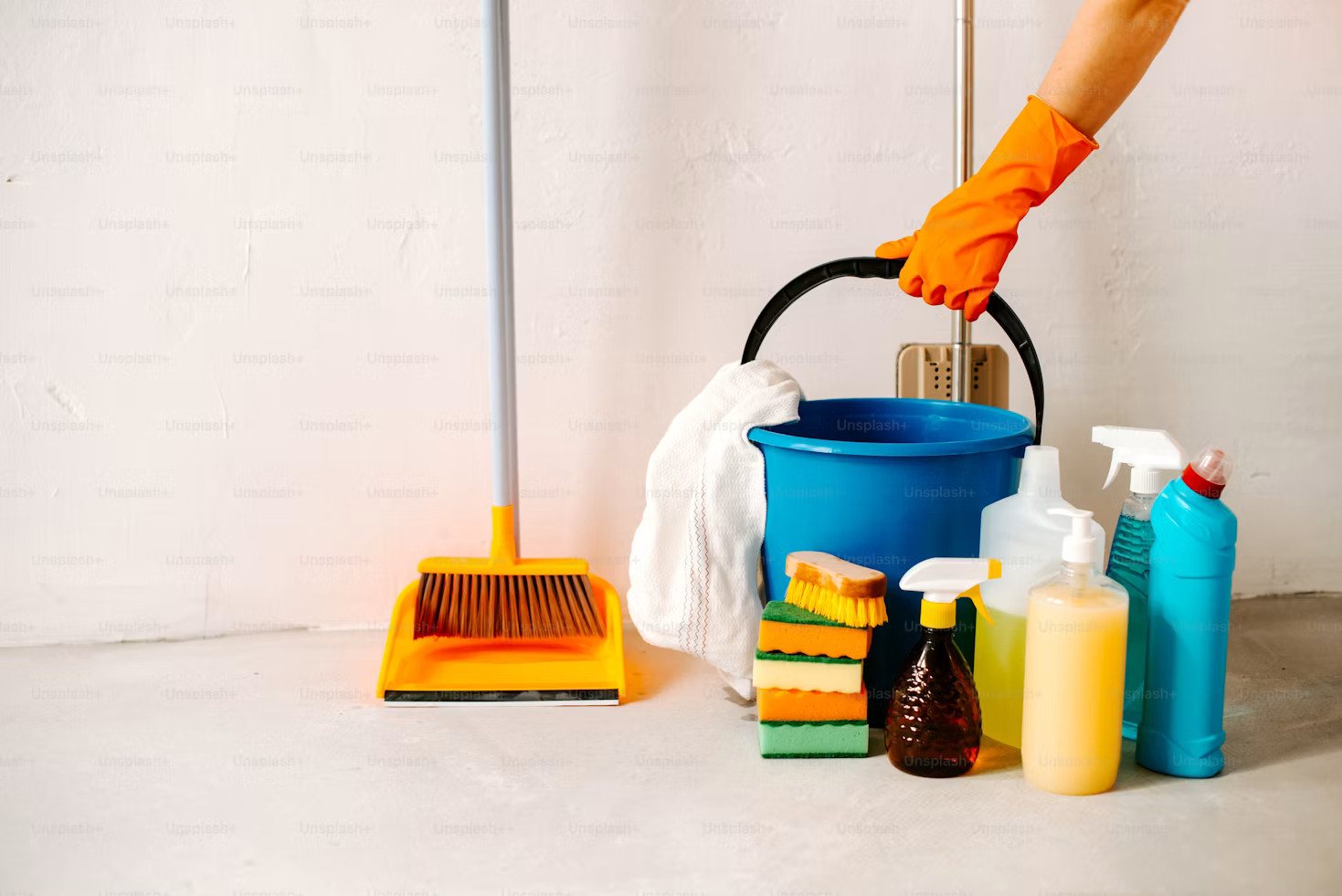 Deep cleaning supplies and equipment